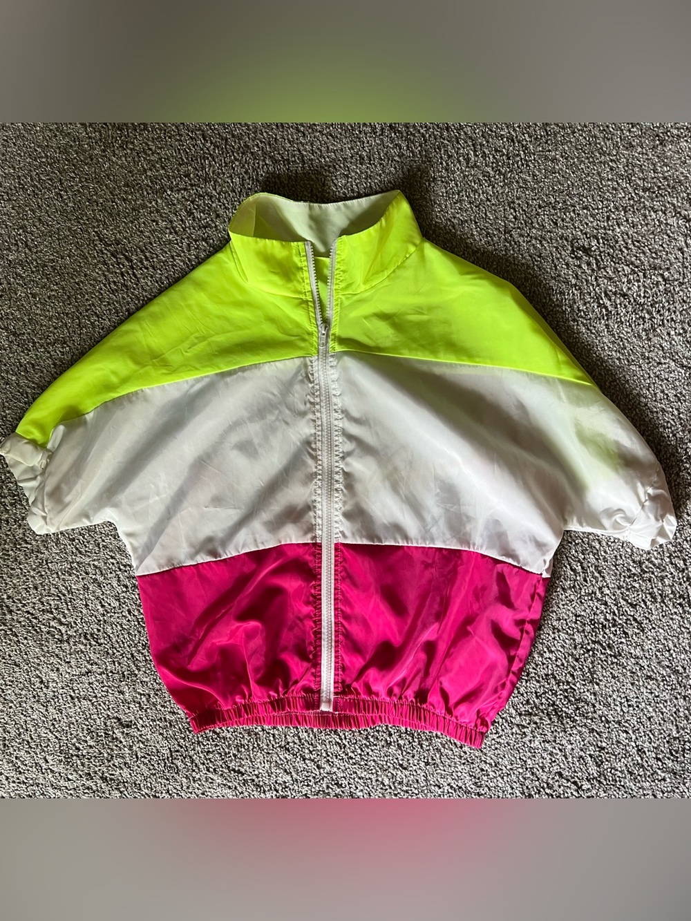 Neon Windbreaker Jacket 💚🤍🩷